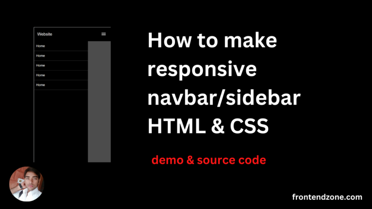 How to make a responsive sidebar/navbar with HTML and CSS [demo & source code]
