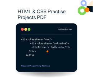 Download HTML and CSS practice projects pdf and The best project ideas for beginner